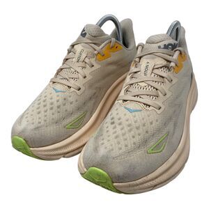 Hoka Clifton 9 Shoes Womens 8 D Wide Vanilla Astral Daily Road Jogging Trainer